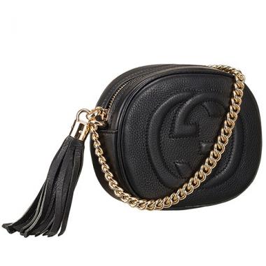 Gucci Soho Leather Mini Chain Bag Black 607941 Replica