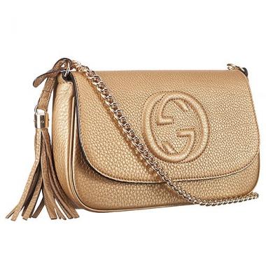 Gucci Soho Leather Shoulder Bag Gold 18926779