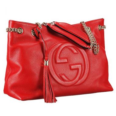 Gucci Soho Leather  Handle Red Bag