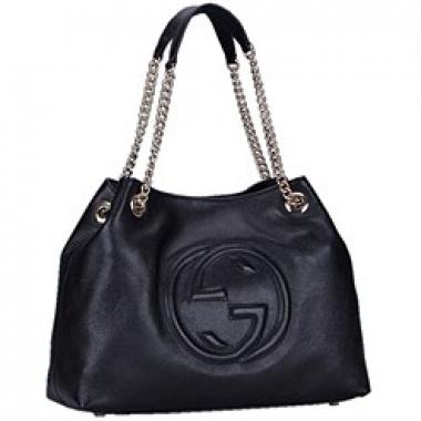 Gucci Soho Studded Shoulder Bag Black