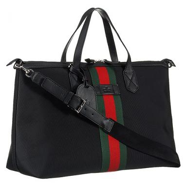 Gucci Techno Signature Web Canvas Duffle Black Bag  18926934