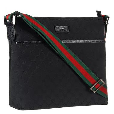 Gucci Web Band Black Canvas Messenger Bag 18926923