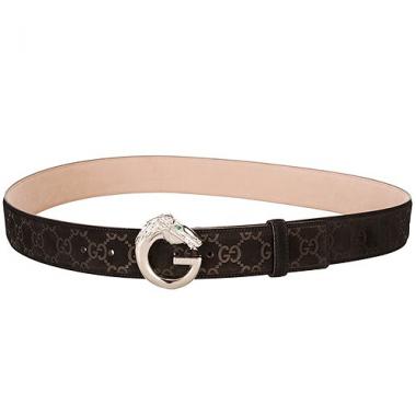 Guccissima Brown Leather Belt with Panthere Buckle Replica