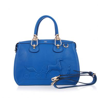 Hermes Original leather 60669 Ladies 2way Blue