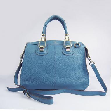 Hermes  bags 60669 2way Cow Leather Blue Replica