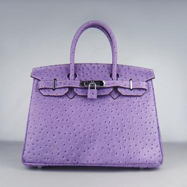 Hermes Birkin 6088 Ladies Ostrich Skin Purple Handbag