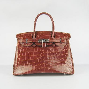 Hermes Birkin 6088 Handbag Crocodile Coffee