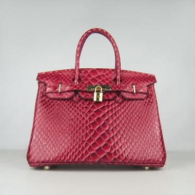 Hermes Birkin 6088 Ladies Snake Leather Red