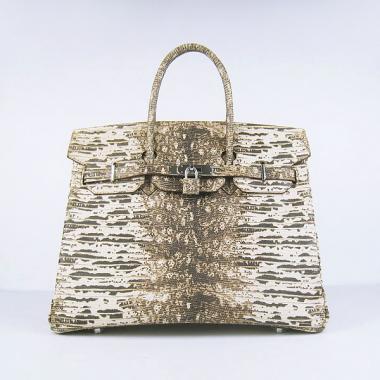 Hermes Birkin 6089 Lizard Leather Beige Handbag