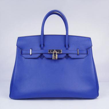 Hermes Original leather 6089 Handbag Lambskin Blue