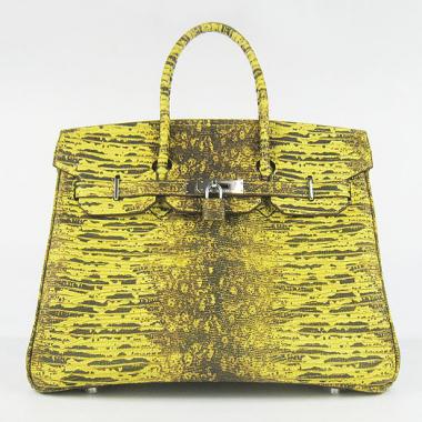 Replica Hermes Birkin 6089 Ladies Handbag Yellow HM11745