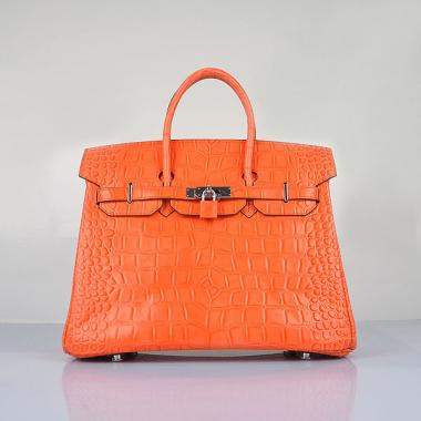 Hermes Birkin 6089 Ladies Crocodile Orange Replica