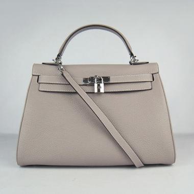 Hermes Kelly 6108 2way Grey Handbag