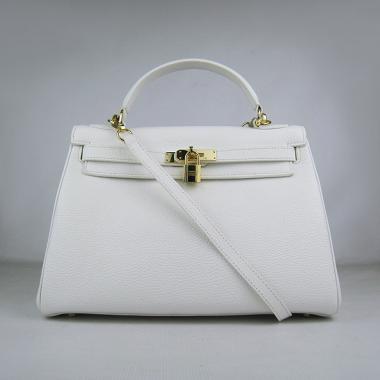 Hermes Kelly 6108 Ladies Cow Leather White