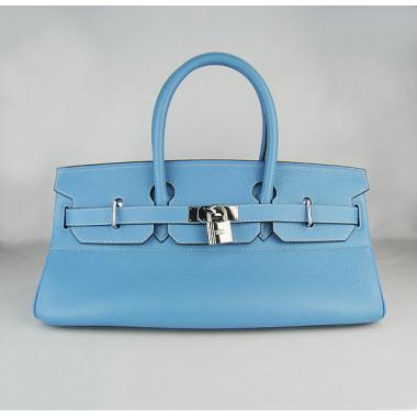 Replica Hermes Birkin 6109 Cow Leather Blue