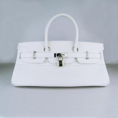 Cheap Hermes Birkin 6109 Handbag Cow Leather White