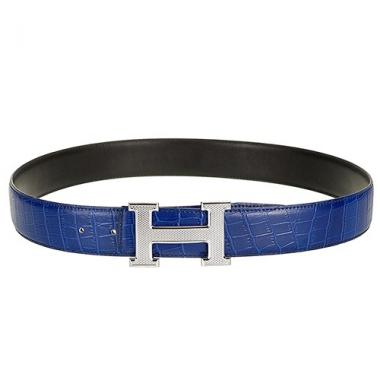 Replica Hermes Alligator Blue With Silver 