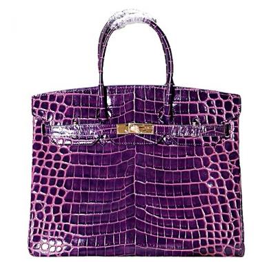 Replica Hermes Birkin 35 Crocodile Leather Cassis 608053