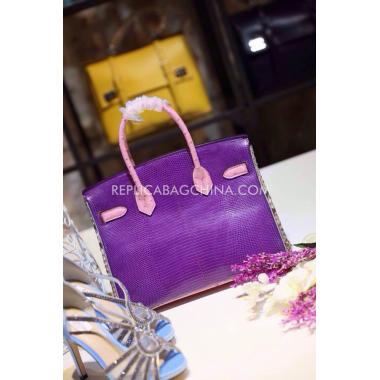 Replica Hermes Birkin Snakeskin Purple