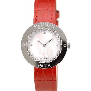 Hermes  MOP Dial Red Leather Strap