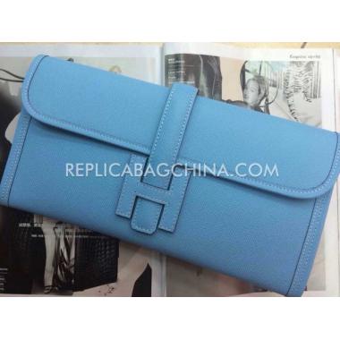 Cheap Hermes Clutch Calfskin Blue