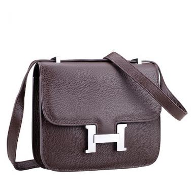 Hermes Constance Brown with Silver Buckle