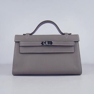 Hermes Clutches H008 Briefcase Grey Handbag