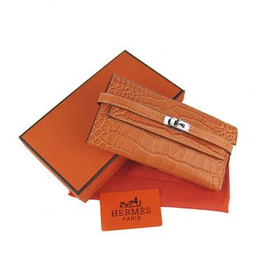 Hermes Clutches H009 Evening Bag Crocodile Orange