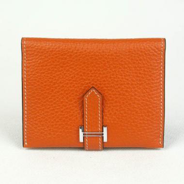 Hermes Wallet H009 Wallet Cow Leather Orange Replica