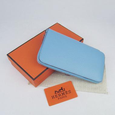 Hermes Wallet H016 Wallet Cow Leather Blue Replica