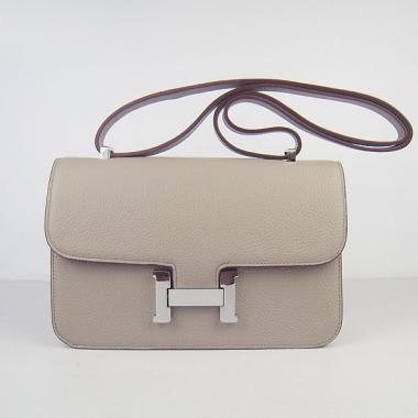 Hermes Constance H020 Cross Body Bag Cow Leather Grey