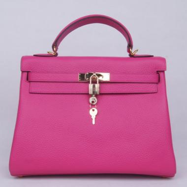 Hermes Kelly H1043 2way Cow Leather Pink Handbag Replica