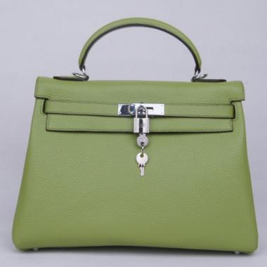 Hermes Kelly H1043 Ladies Cow Leather Green Handbag Replica