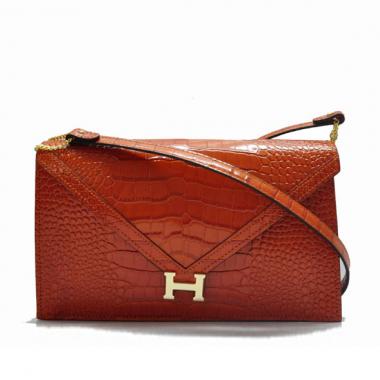 Hermes  bags H1140 Ladies Crocodile Orange Replica