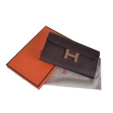 Cheap Hermes Wallet H6023 Ladies Cow Leather Coffee