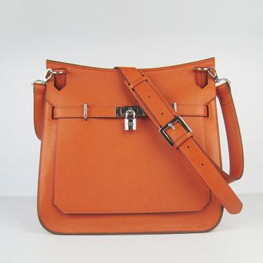 Cheap  Hermes Jypsiere H6508 Cow Leather Orange Handbag