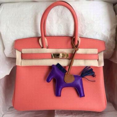 Hermes Handbag Calfskin Pink