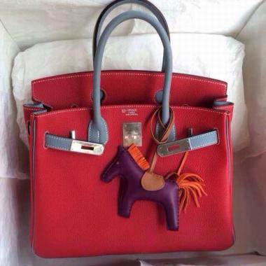 Hermes Handbag Handbag Calfskin Red