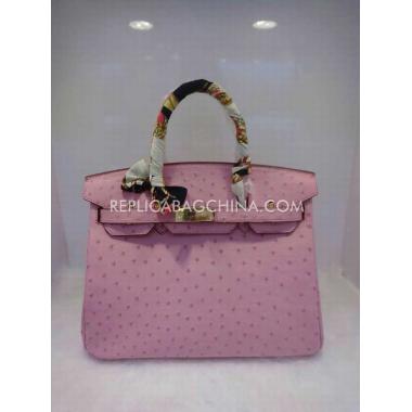 Hermes Handbag Genuine Leather Pink