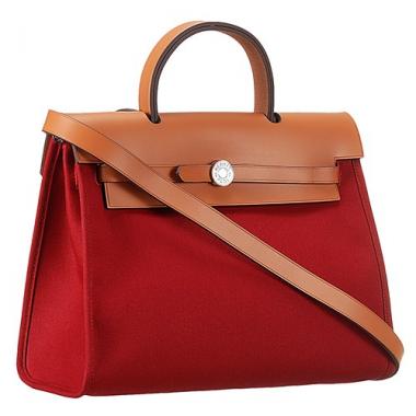 Replica Hermes Herbag Dark Red