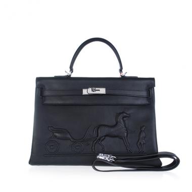 Replica Hermes Original leather HK35 Ladies Black