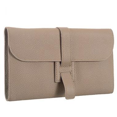 Hermes Jige Clutch Grey 18926962