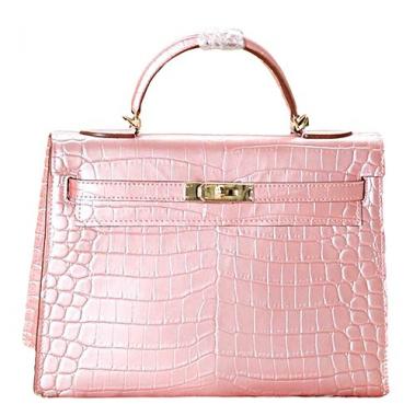 Hermes Kelly 32 Crocodile Leather Pink  608180