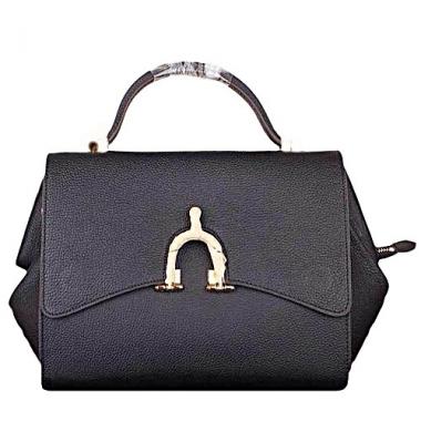 Replica Hermes Stirrup Shoulder Bag Black 608089