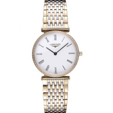 Cheap Longines La Grande Classique Two Tone Band White Dial Diamond Bezel Homme  622103