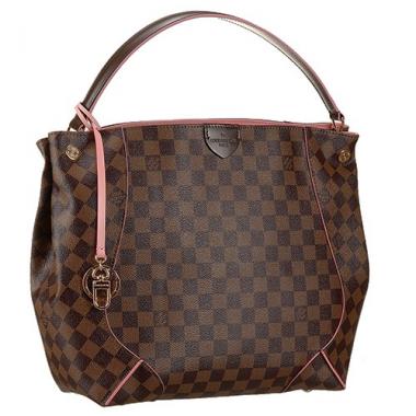 Louis Vuitton Cassa Hobo Damier Ebene Canvas Pink