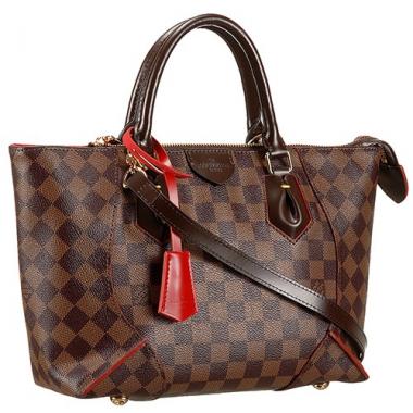 Cheap Louis Vuitton Cassa Tote PM Damier Ebene Canvas Red