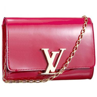 Louis Vuitton Chain Louise Patent Leather Fuchsia