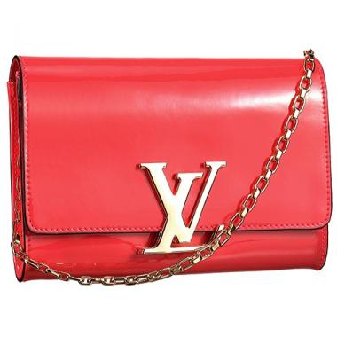 Louis Vuitton Chain Louise Patent Leather Red