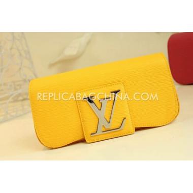 Louis Vuitton Evening Bag Clutch Yellow Leather